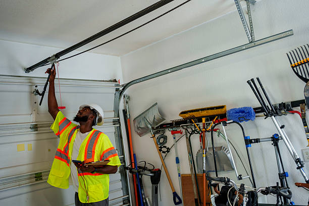 Professional Garage Door Panel Replacement technician working in Flower Mound, TX